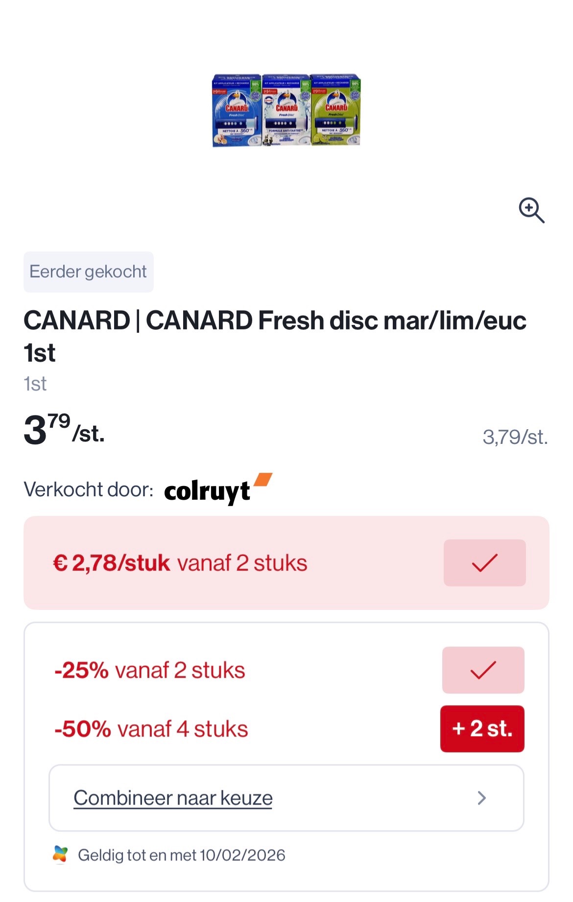 Canard fresh disc goedkoper in combi met wowi coupon