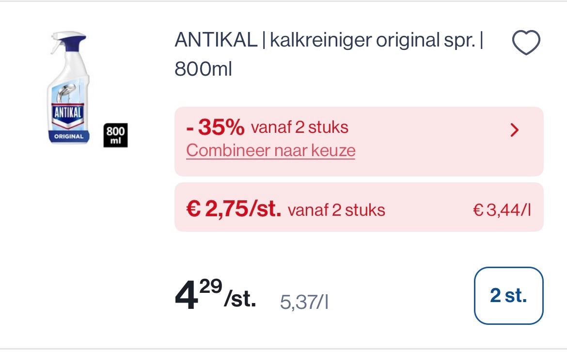 Antikal kalkreiniger original spray 800 ml Goedkoper