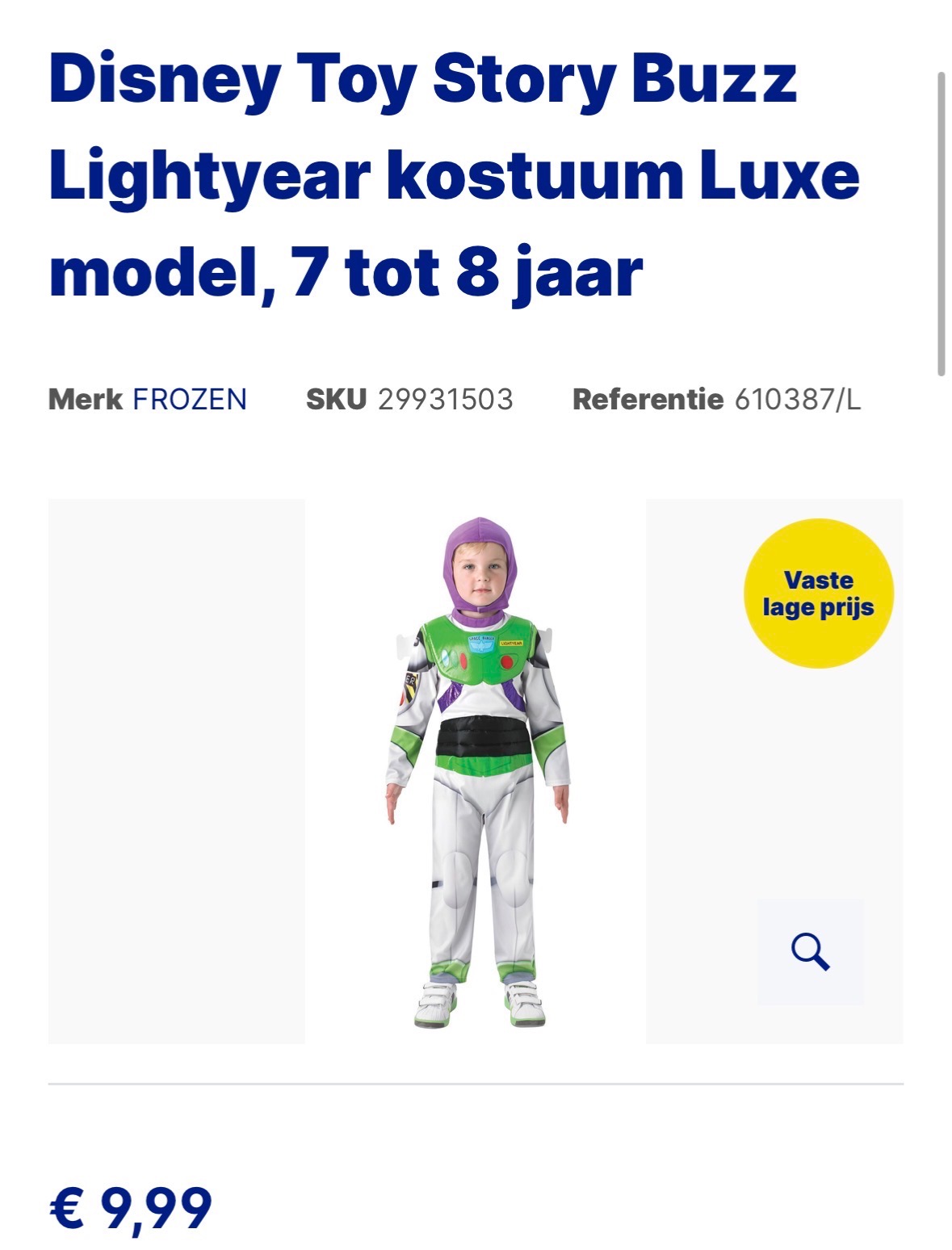 Carnaval Buzz lightyear kostuum