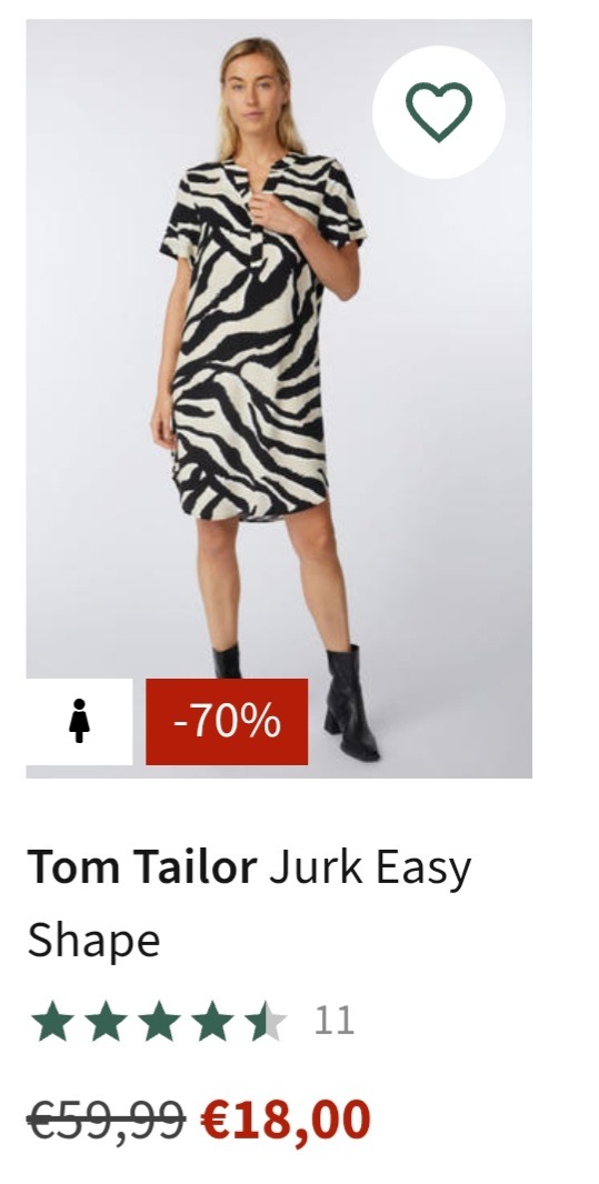 Tom Tailor Jurk Easy Shape -70%