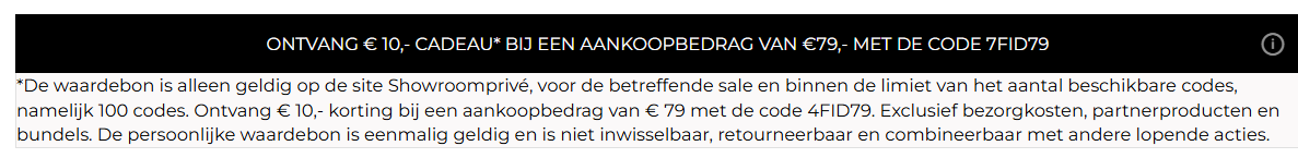 -€10,00 vanaf €79,00 bij Showroomprivé
