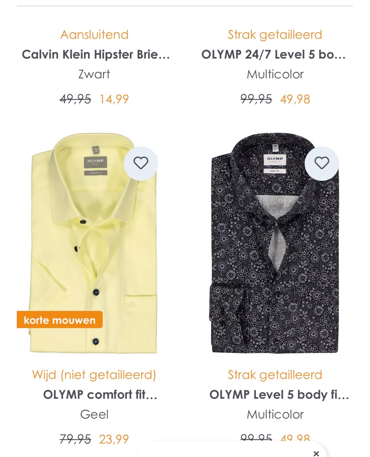 Hemdvoorhem hemden -70%