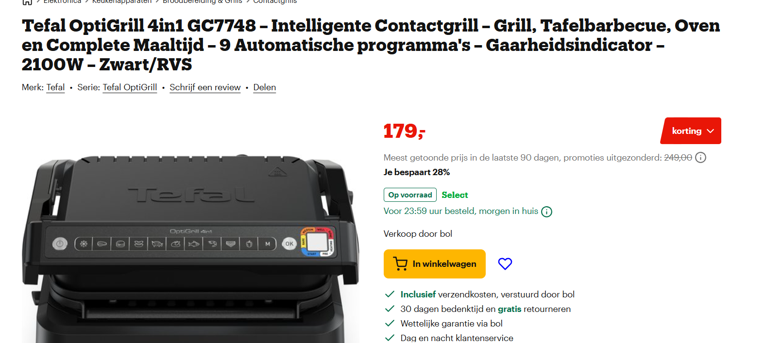 Tefal OptiGrill 4in1 GC7748