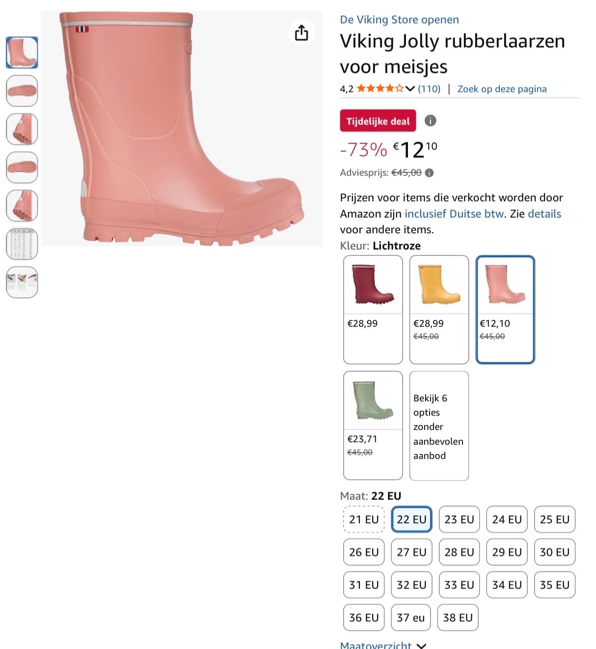 Viking Jolly rubberlaarzen voor meisjes -73%