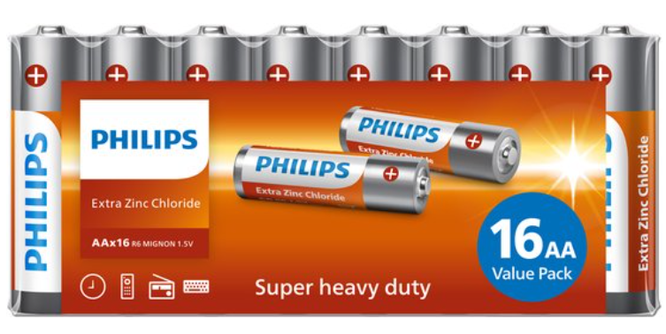 Philips Longlife Batterijen - AA - 16 stuks