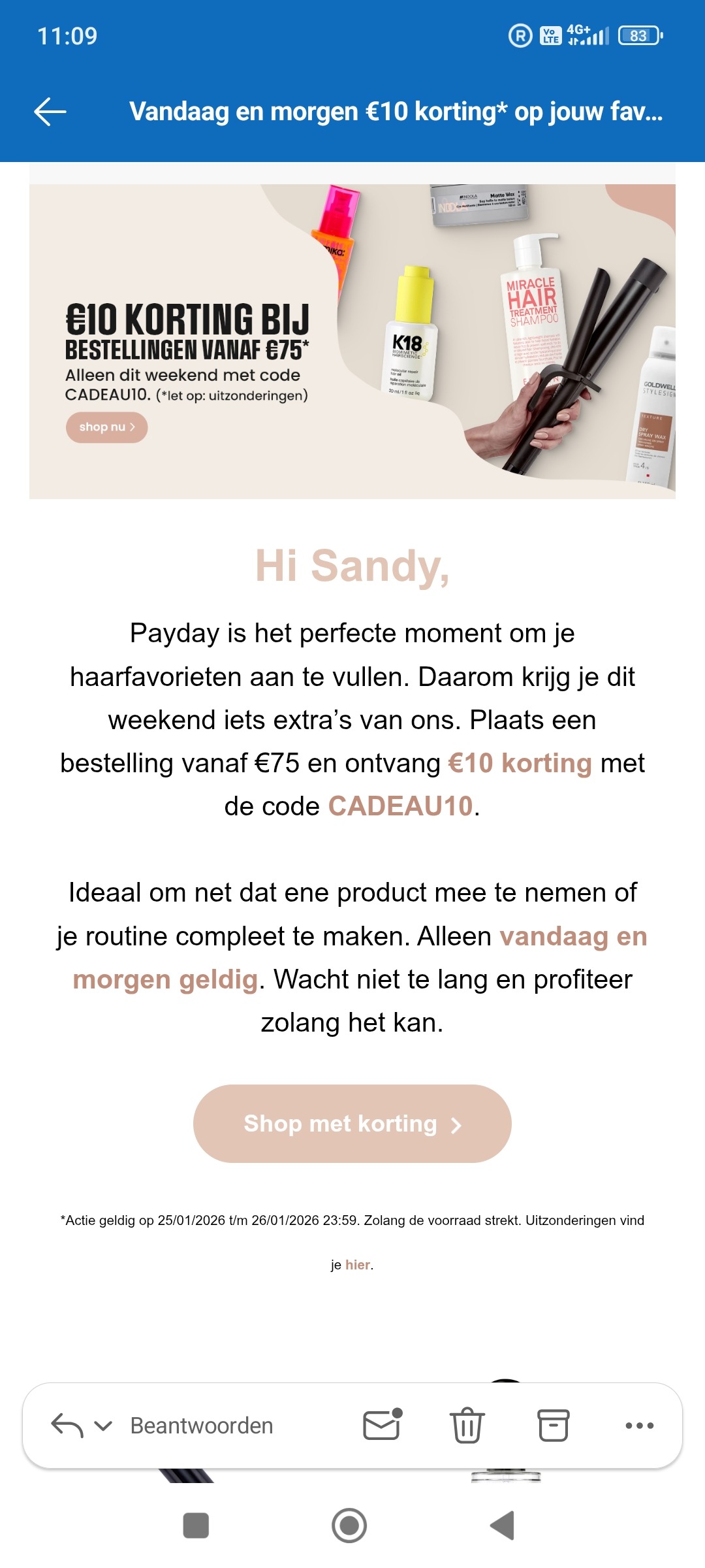 €10 korting haarshop.nl