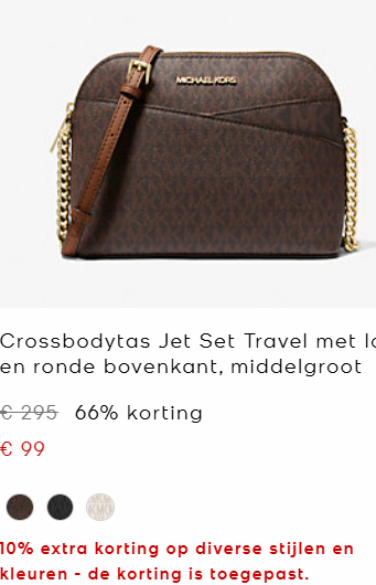 66% korting op Michael Kors handtas