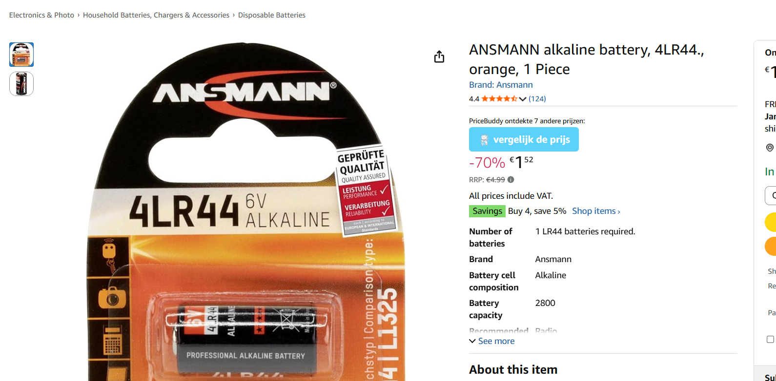 Ansmann Alkaline batterij