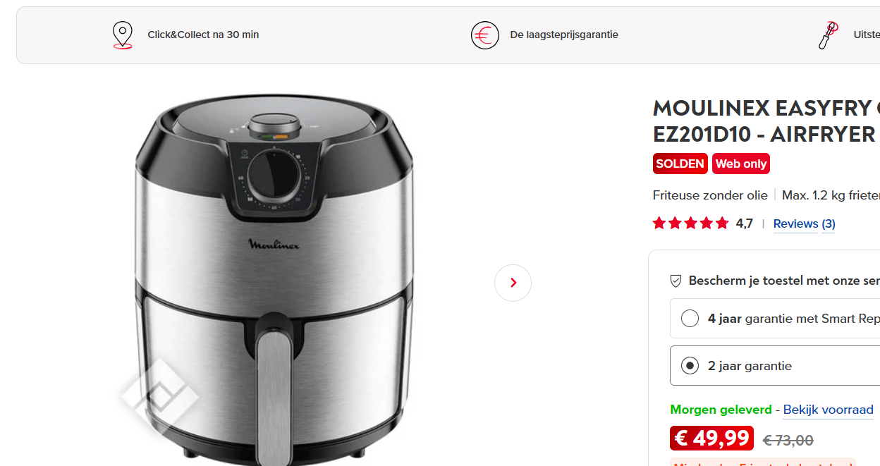 MOULINEX EASYFRY CLASSIC EZ201D10 - AIRFRYER