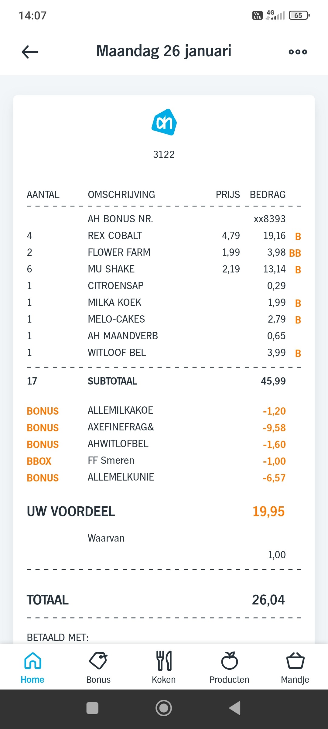 Ah €19,95 korting