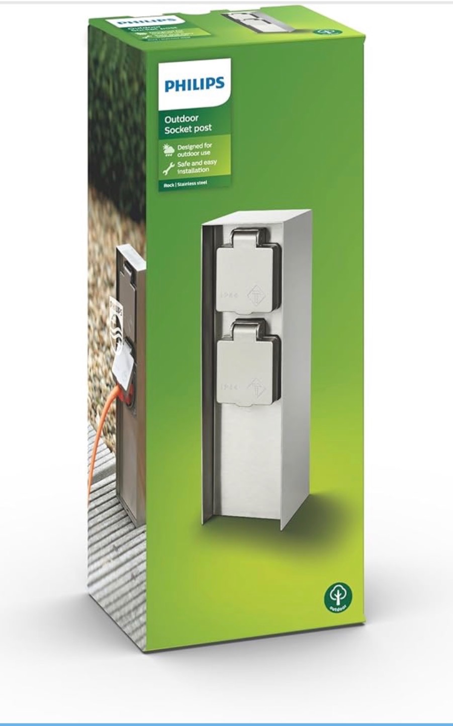 Philips Tuinpaal met Stopcontacten