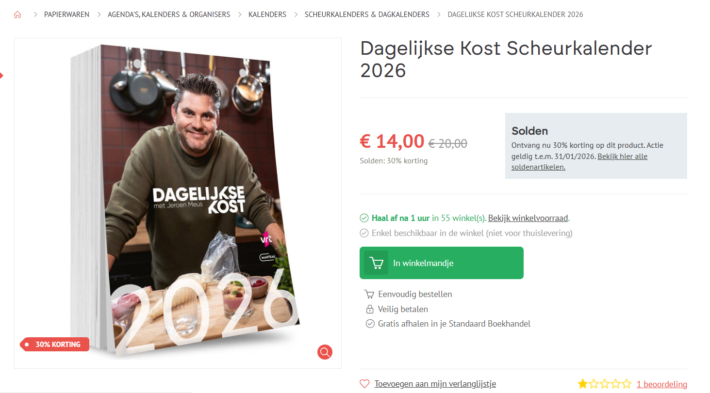 Dagelijkse Kost Scheurkalender 2026