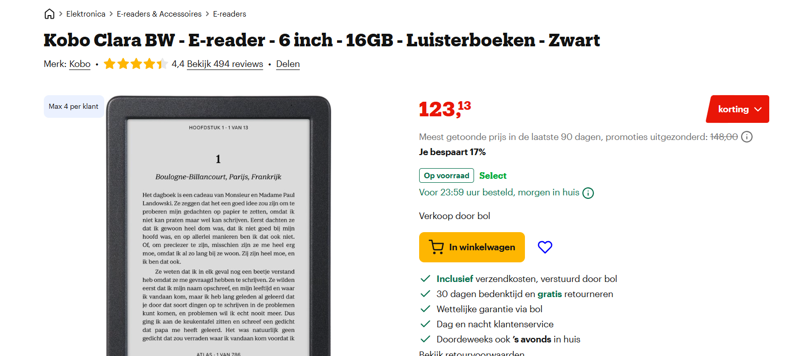 Kobo Clara BW - E-reader