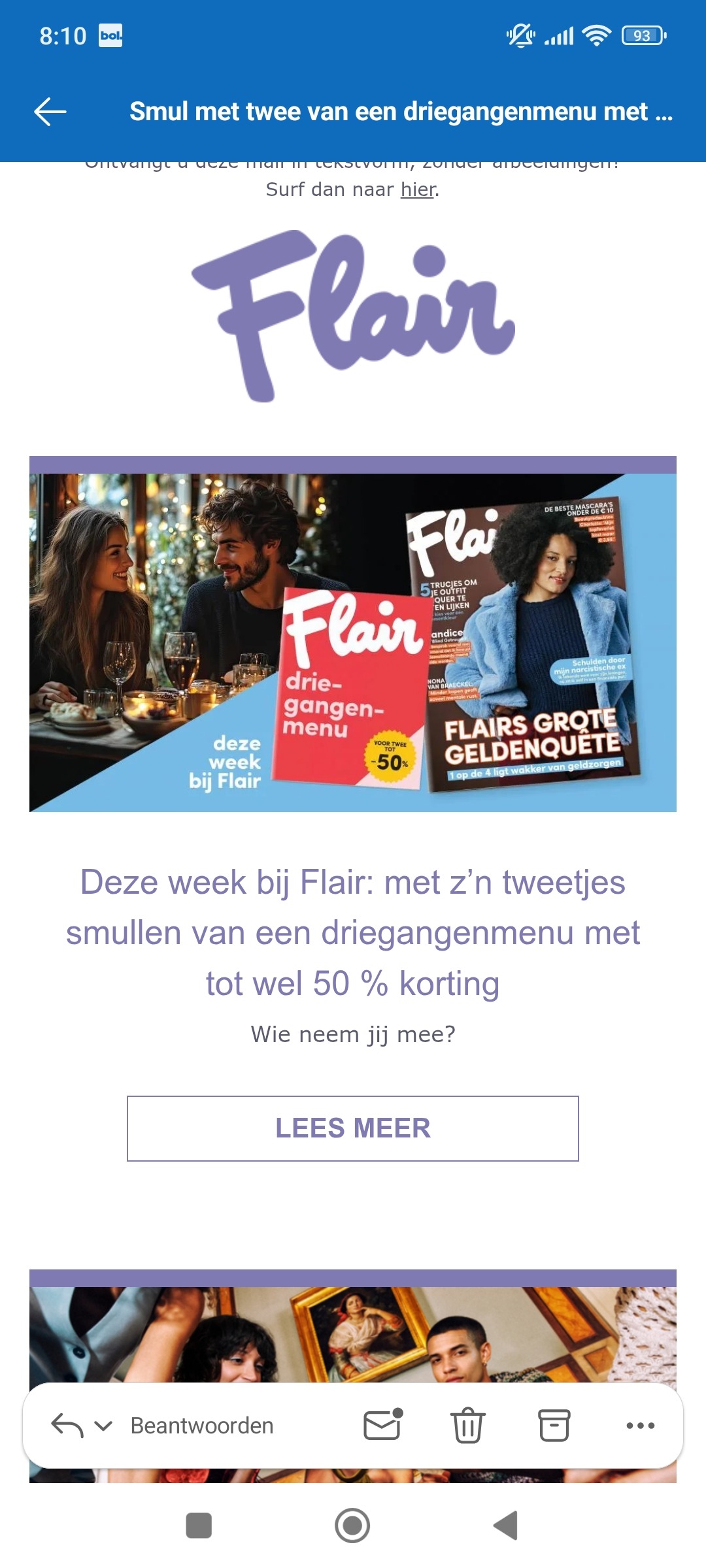 Flair: tot -50% op driegangenmenu voor 2