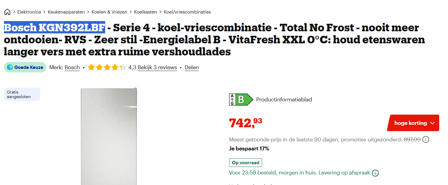 Image of koelvriescombinatie