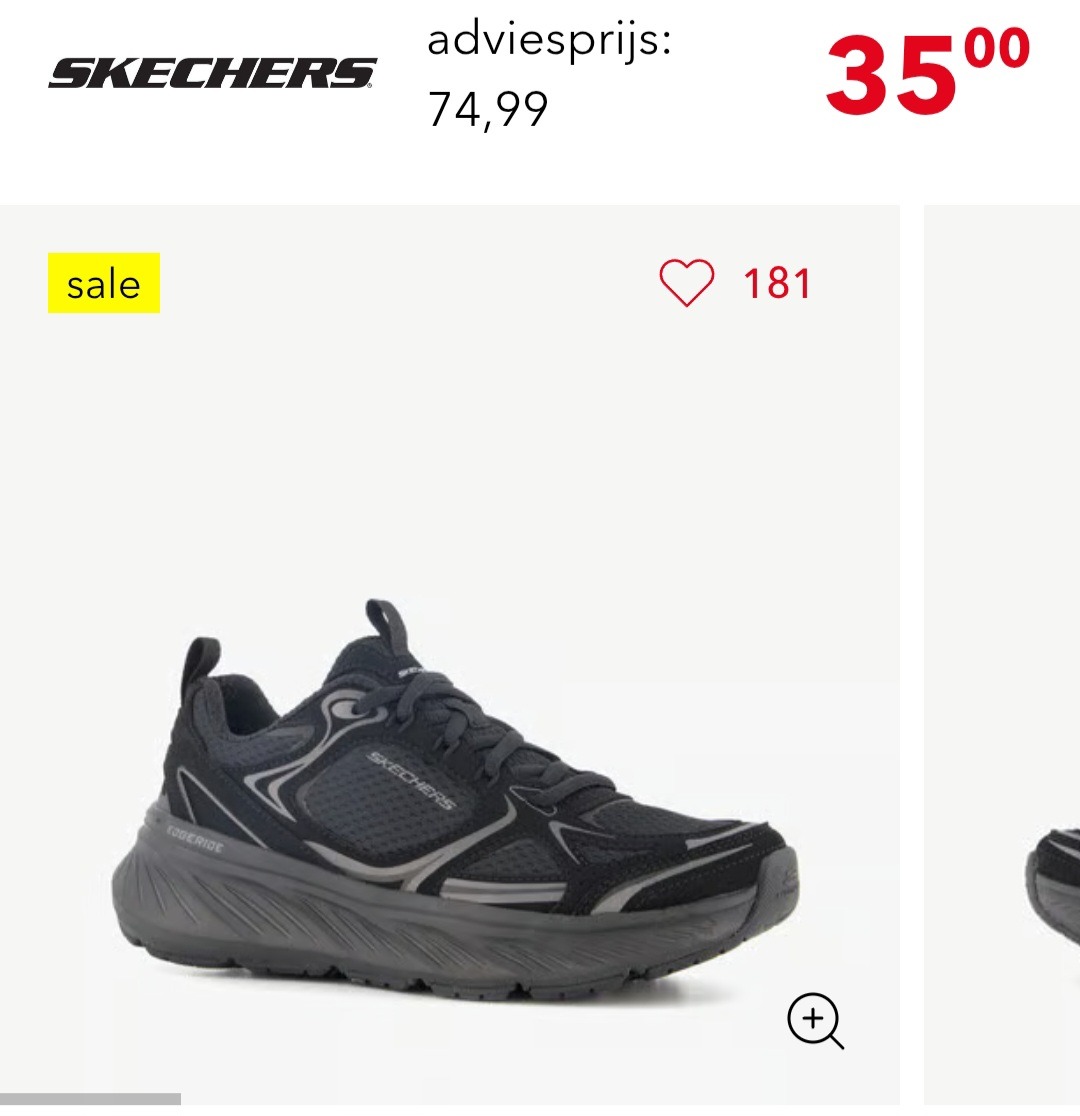 Skechers Edgeride Silver Eclipse sneakers zwart