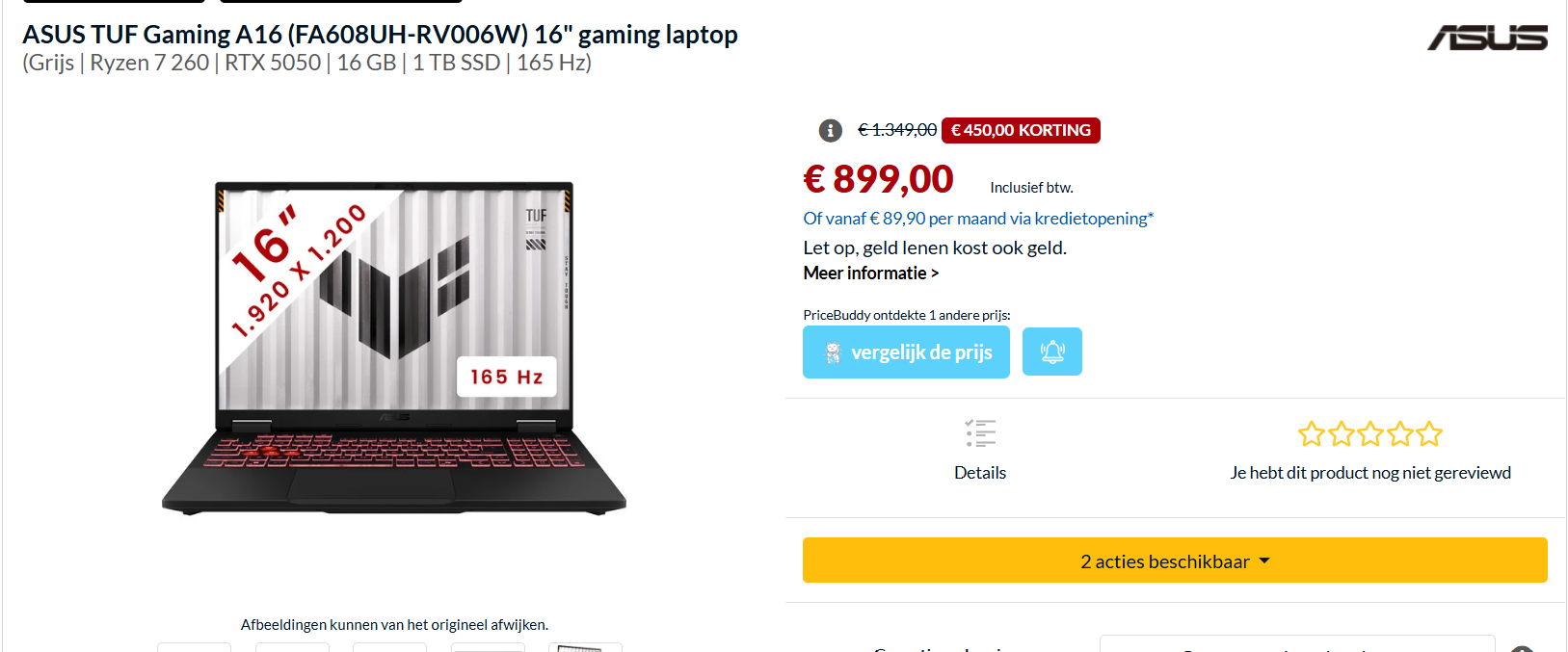 Laptop: ASUS TUF Gaming A16