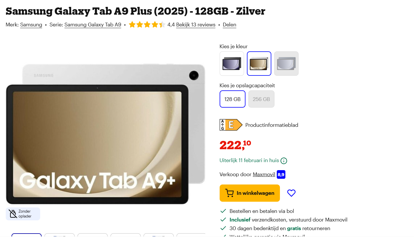 Tablet: Samsung Galaxy Tab A9 Plus (2025)