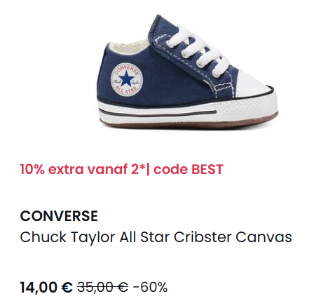 Converse sneakers vanaf 12,60 euro bij La Redoute