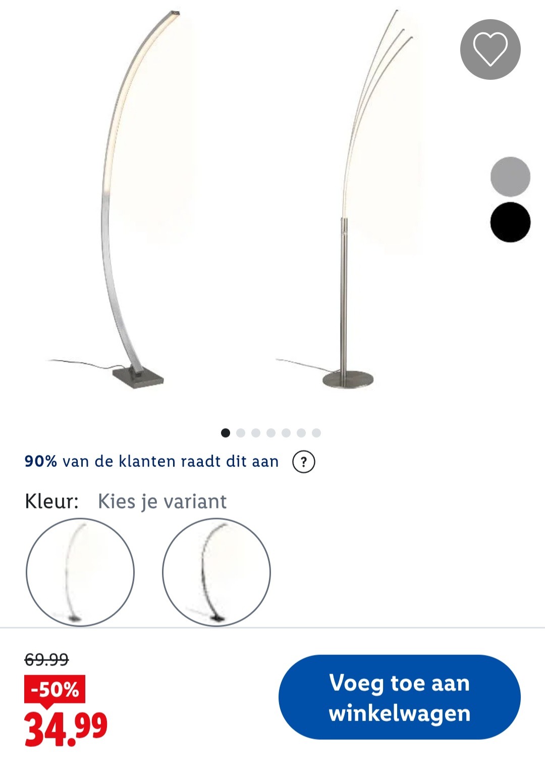 Gebogen vloerlamp -50%