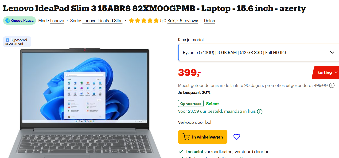 Laptop: Lenovo IdeaPad Slim 3