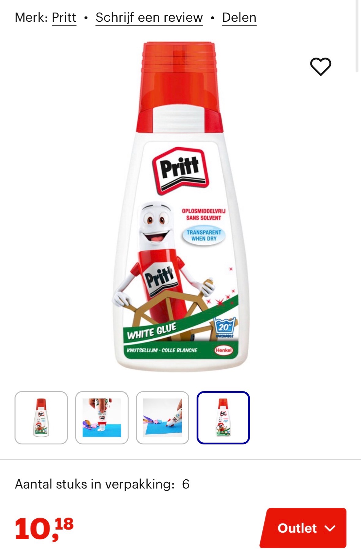 Pritt knutsellijm 6 stuks