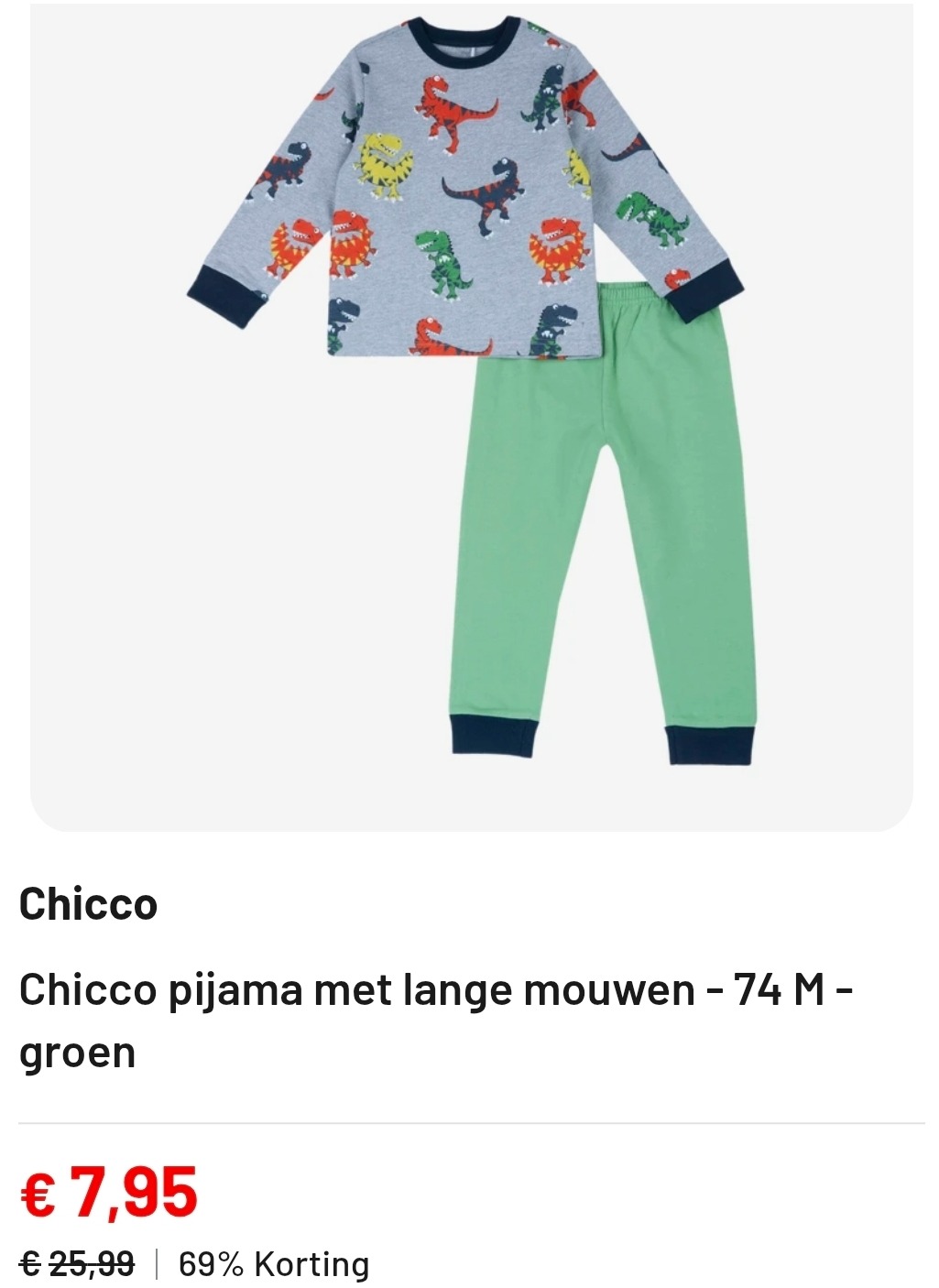 Chicco pyjama met lange mouwen