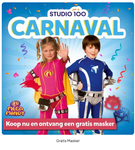 Gratis masker t.w.v. €8,99 bij Mega Mindy/Toby pak
