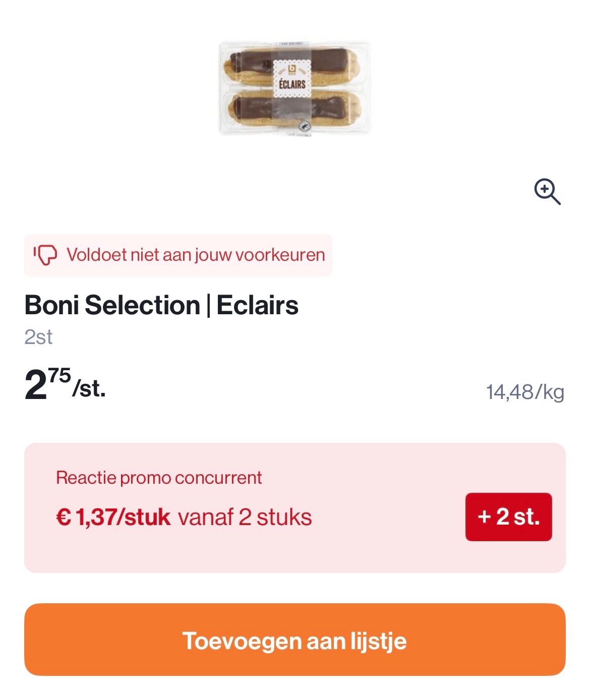 Boni selection eclairs 2 stuks in promo