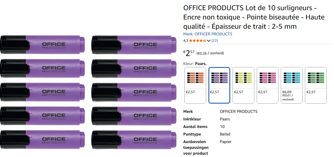 Office Products markeerstiften 10 stuks