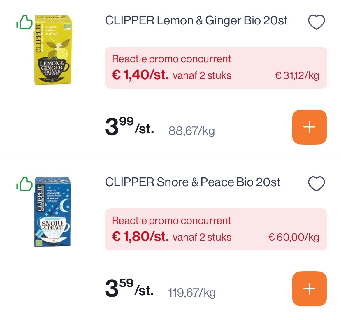 Clipper bio thee in promo bij Colruyt