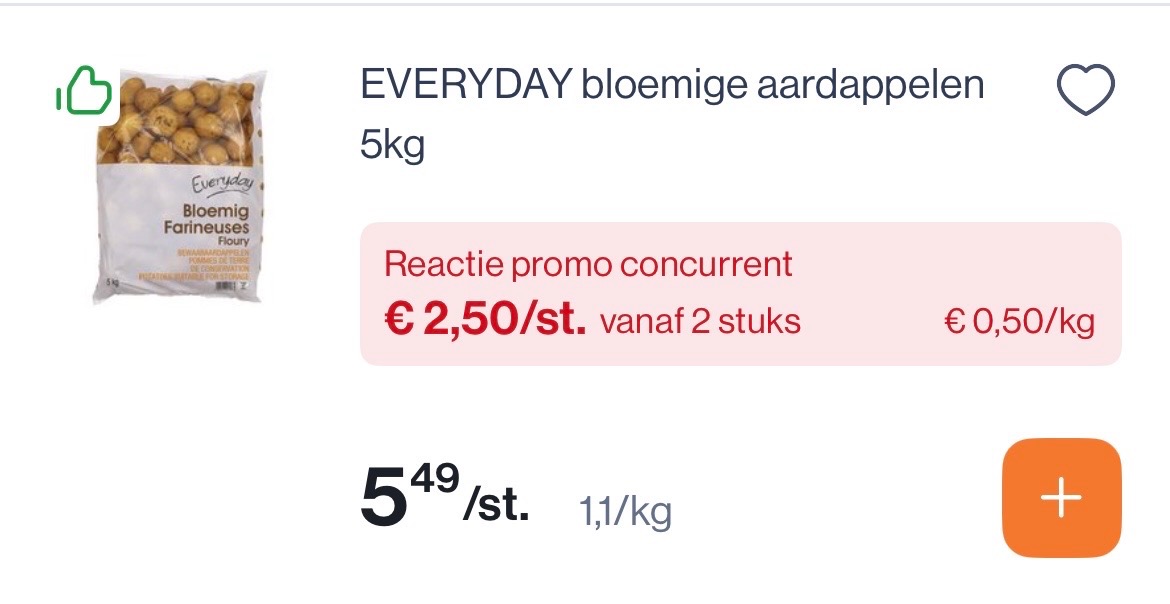 Everyday bloemige aardappelen 5 kg voor 2,50€