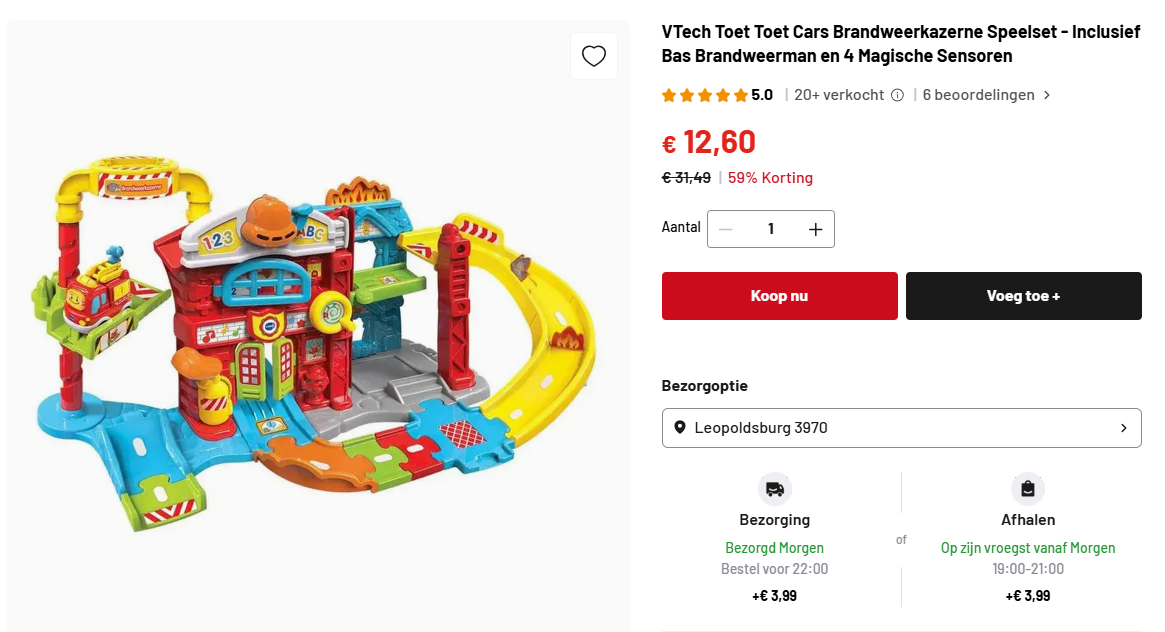 VTech Toet Toet Cars Brandweerkazerne Speelset