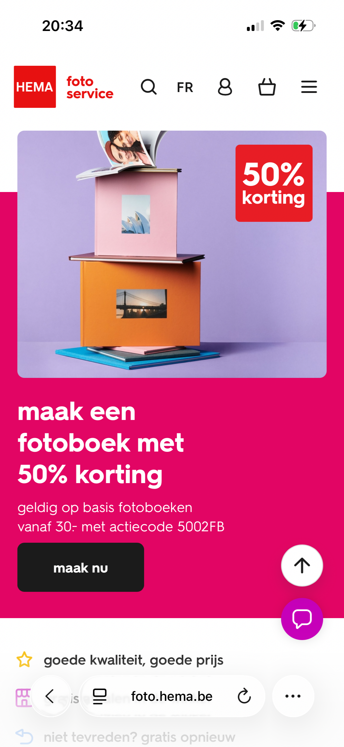 Actie fotoboeken HEMA -50%