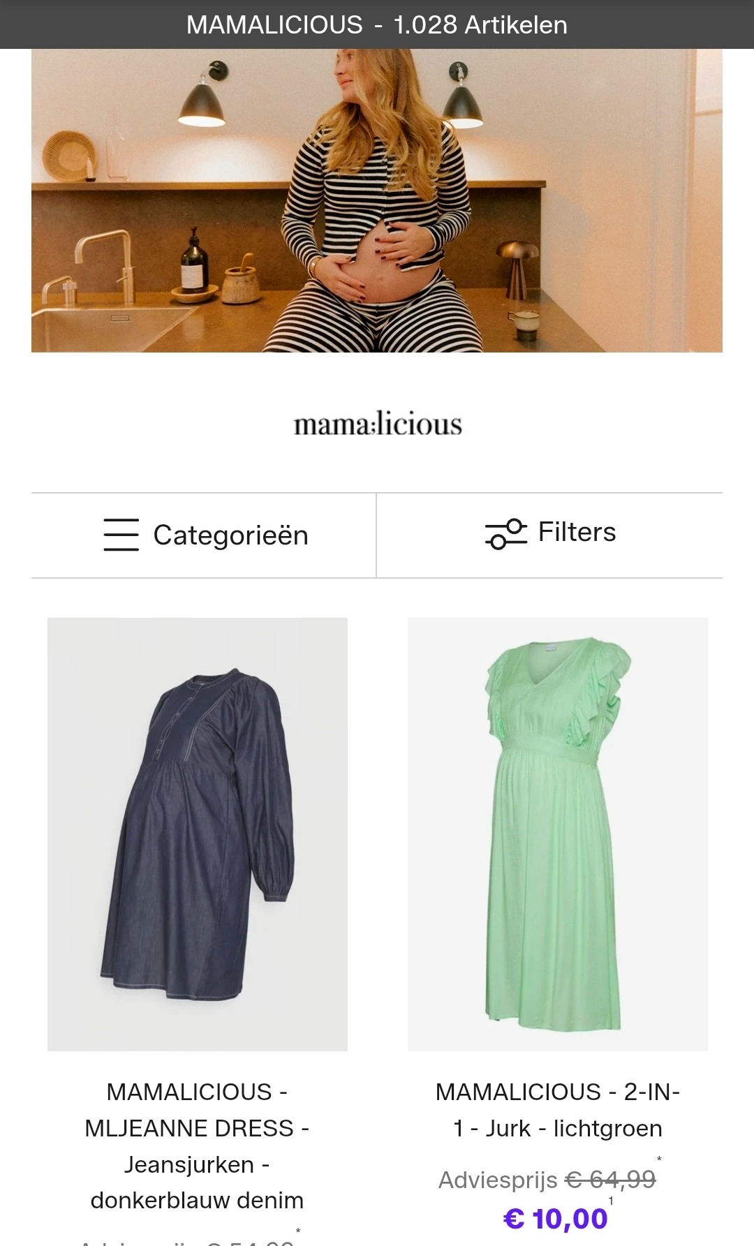 Tot 85% korting op MAMALICIOUS zwangerschapskleding
