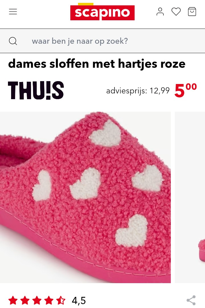 Pantoffels met hartjes slechts €5,00 💕