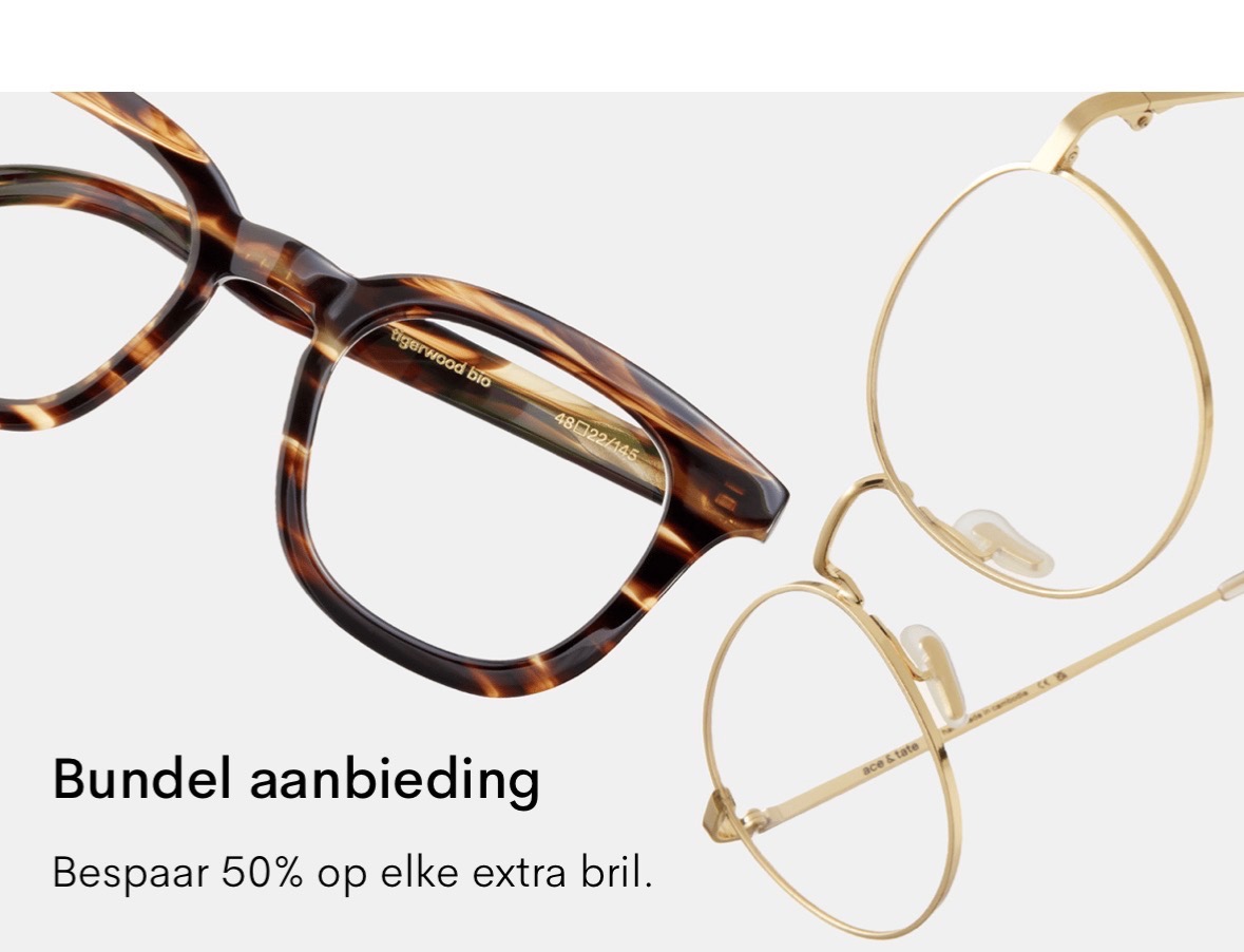 50% op elke extra bril bij Ace & Tate