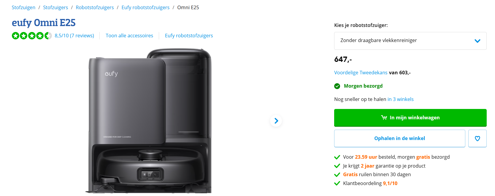 Robotstofzuiger: eufy Omni E25