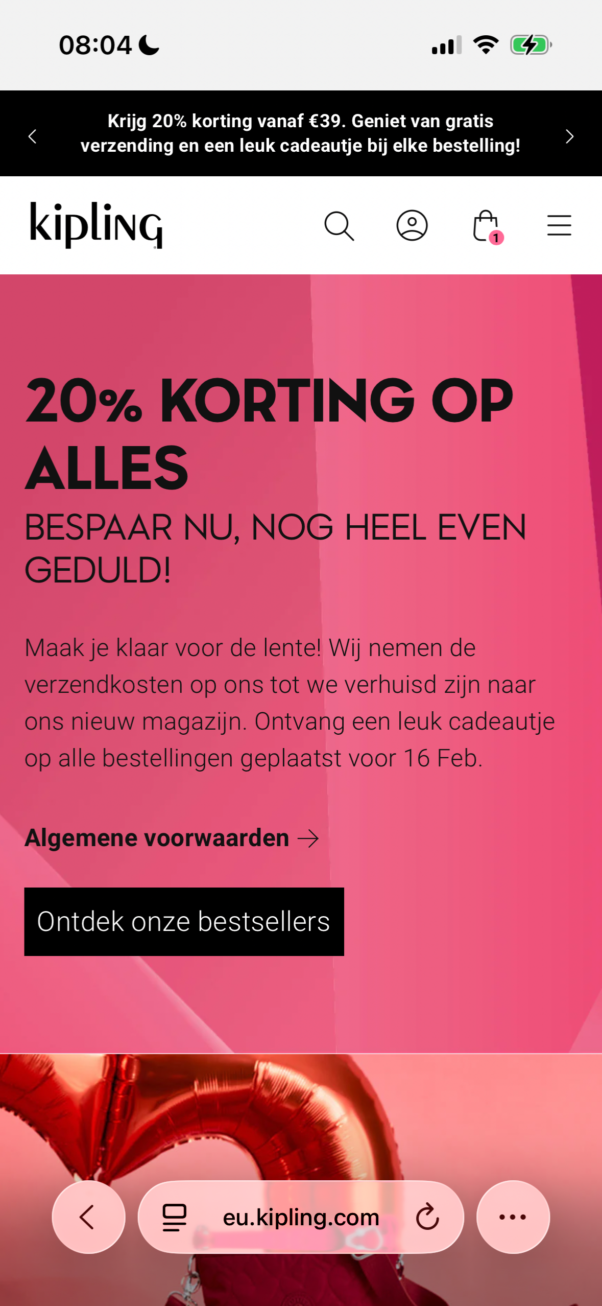 -20% bij Kipling.