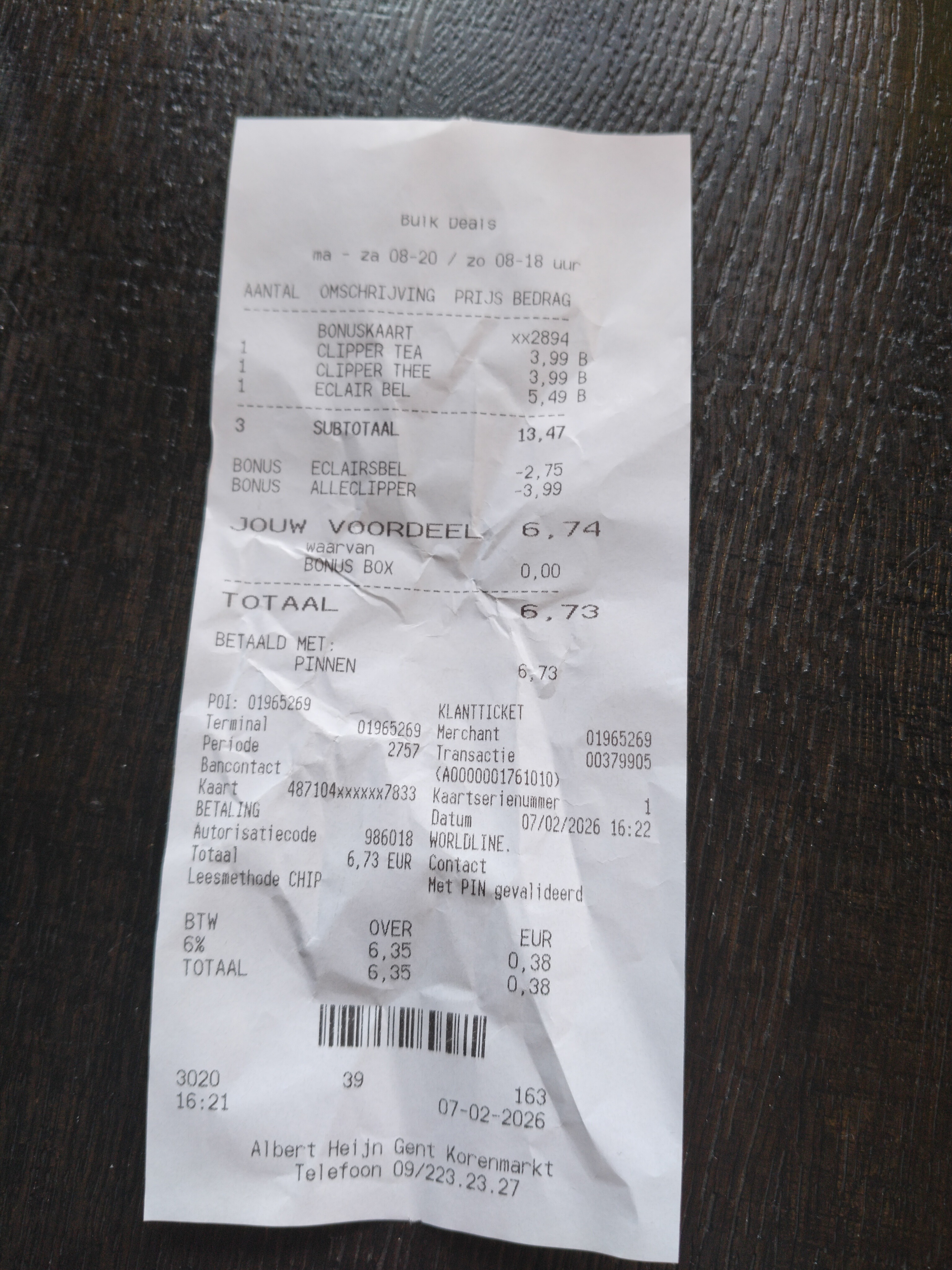 Albert Heijn Clipper thee 1 + 1 gratis