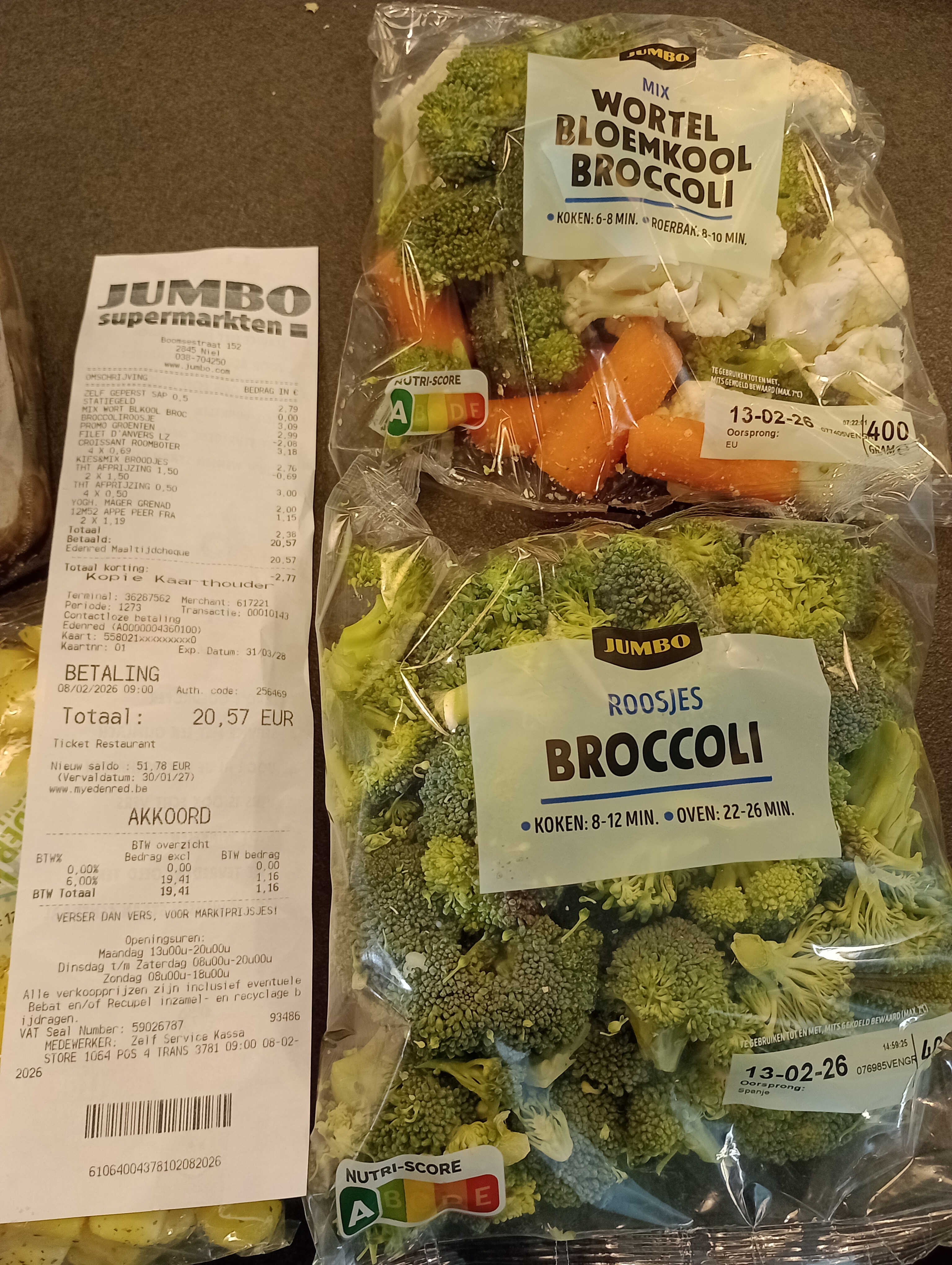 Croissants 3+1 en groenten 400 gram 2 voor €4,00