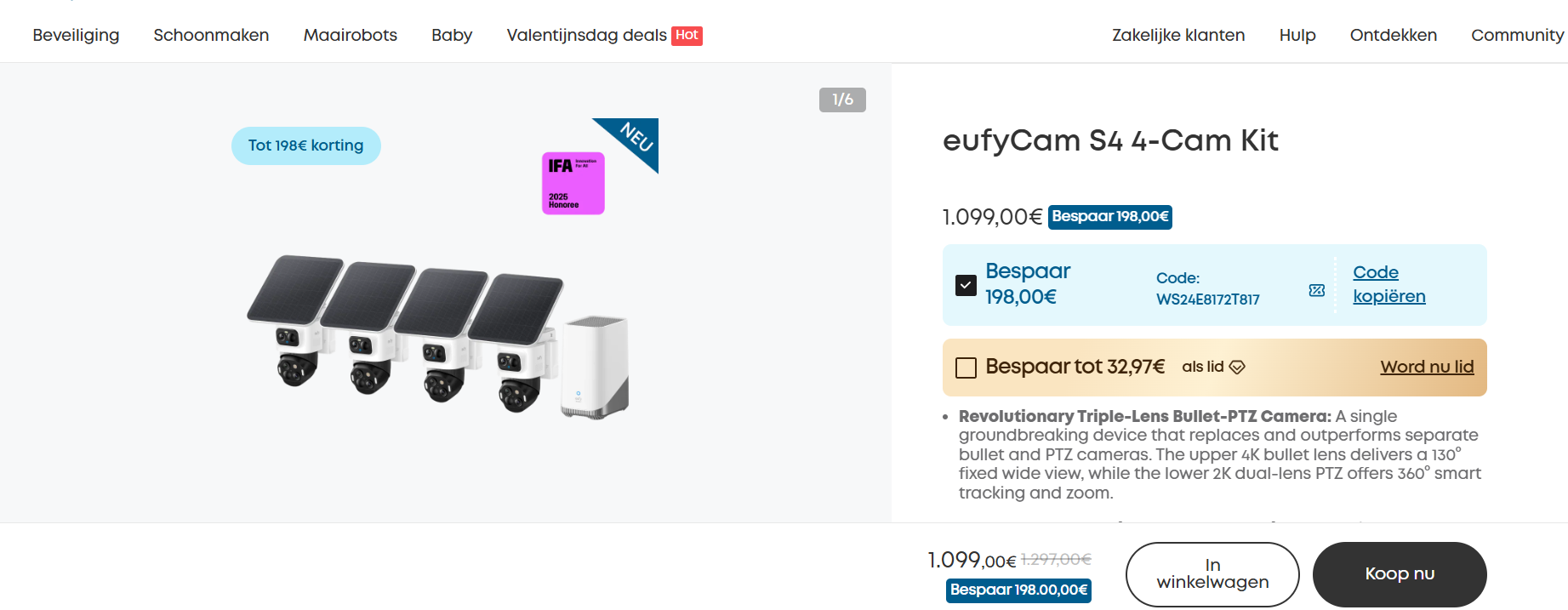 Buitencamera: eufyCam S4 4-Cam Kit