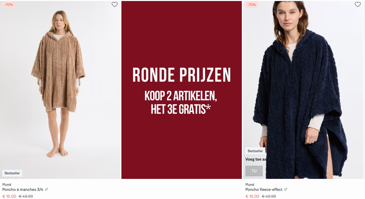 Tot -70% ronde prijzen en 2+1 gratis bij Etam