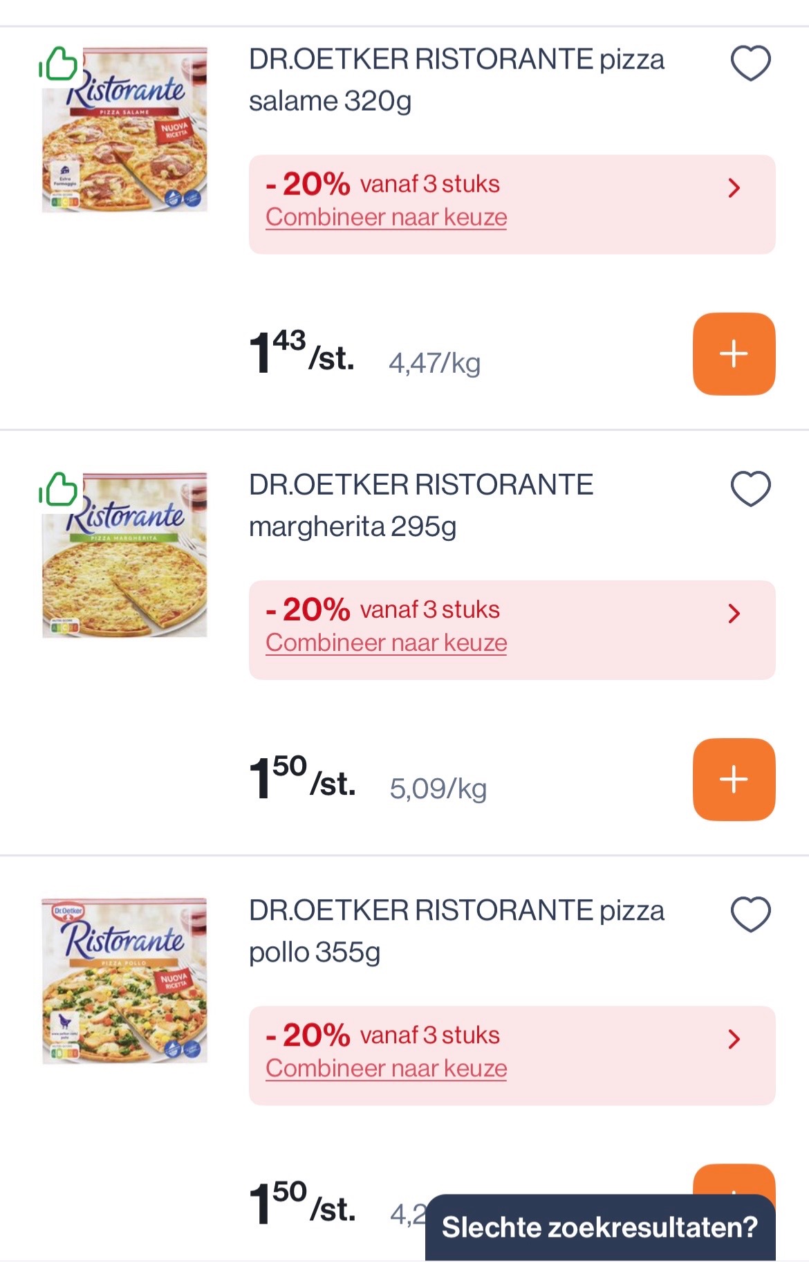 Ristorante pizza’s goedkoper bij Colruyt