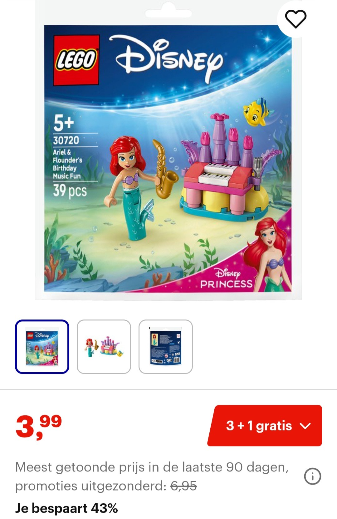 LEGO Disney Princess 30720 - Verjaardagsmuziek van Ariel en Botje (paperbag) -43%
