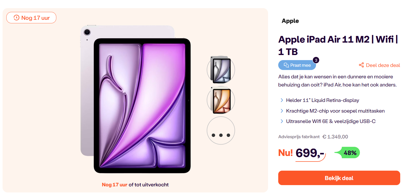 Tablet: Apple iPad Air 11 M2 | Wifi | 1 TB