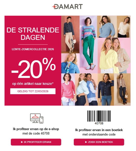 Damart: 20% op 1 artikel