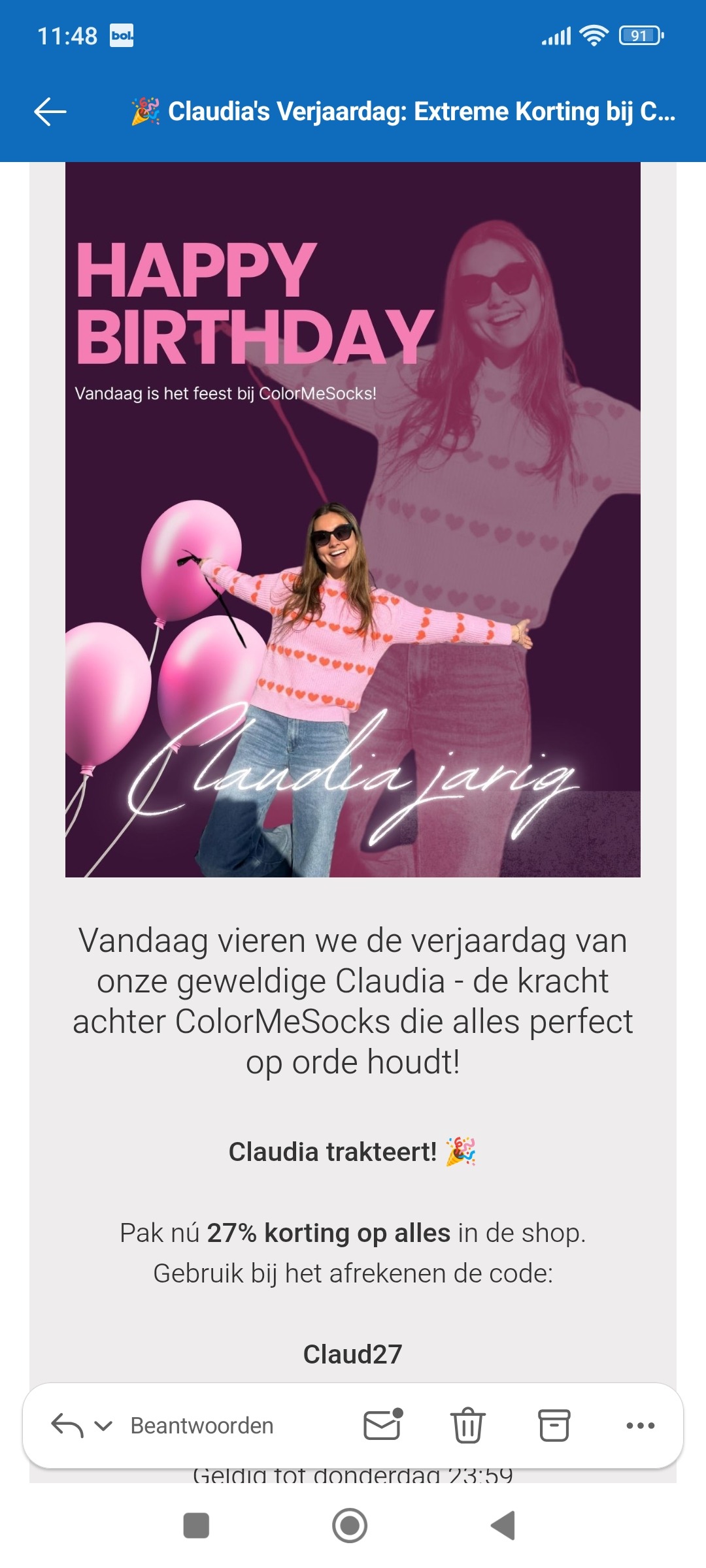 ColorMeSocks: 27% korting
