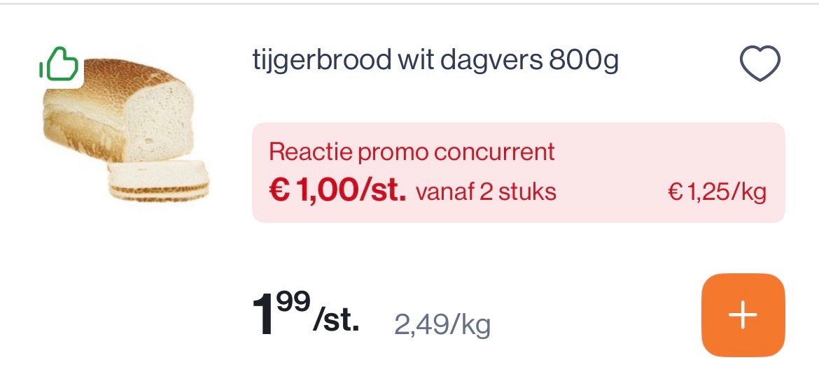 2 witte tijgerbroden 800 gram voor slechts 2€