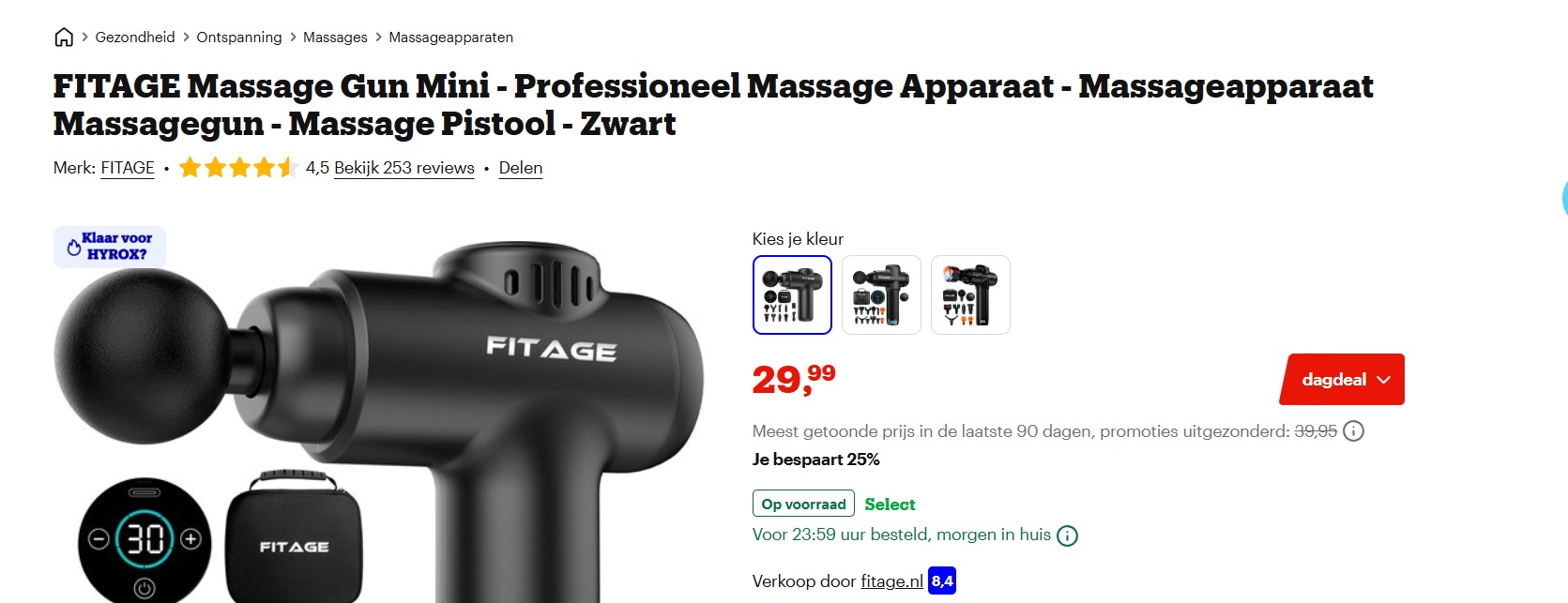Spieren ontspannen met FITAGE Massage Gun Mini